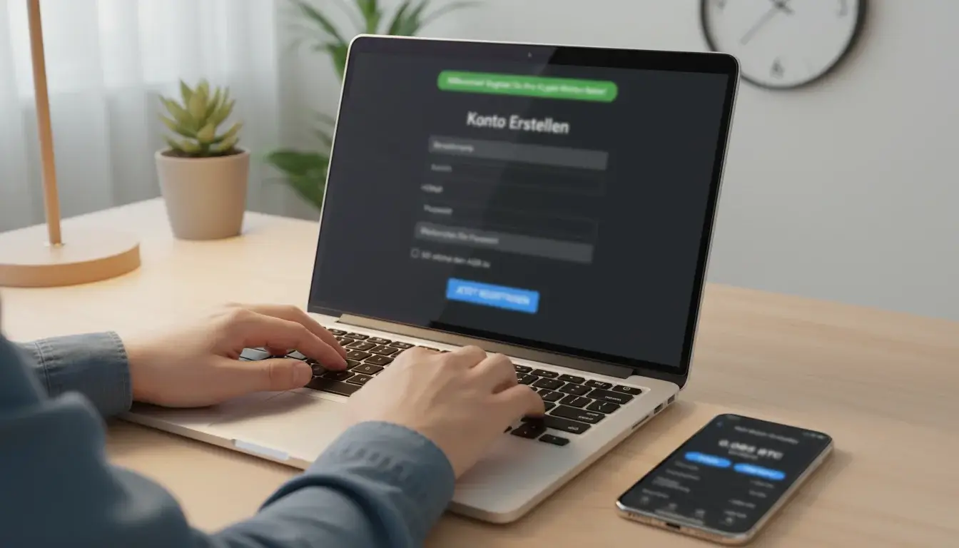 Spieler meldet sich zum ersten Mal bei einer Bitcoin-Wettplattform an