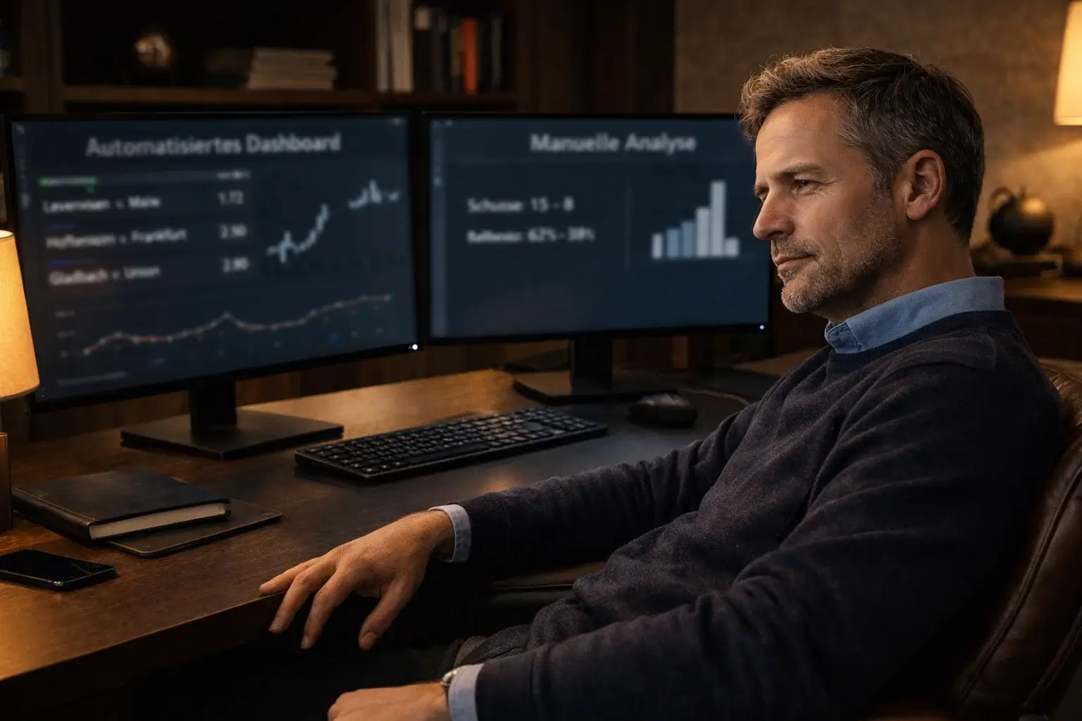 Nachdenklicher Spieler reflektiert über die Balance zwischen Automatisierung und menschlicher Kontrolle