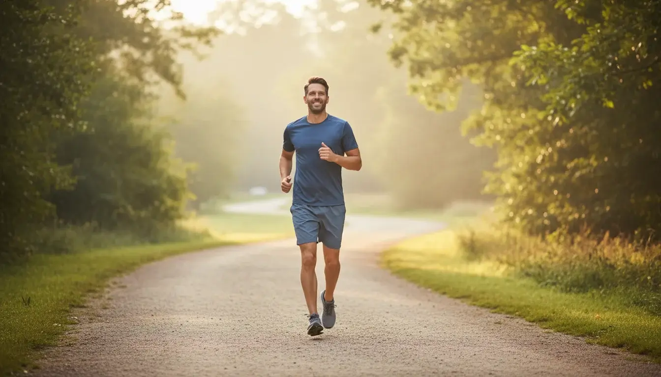 Ausgeglichener Lebensstil eines Sportwetters mit Sport und Erholung neben der Arbeit