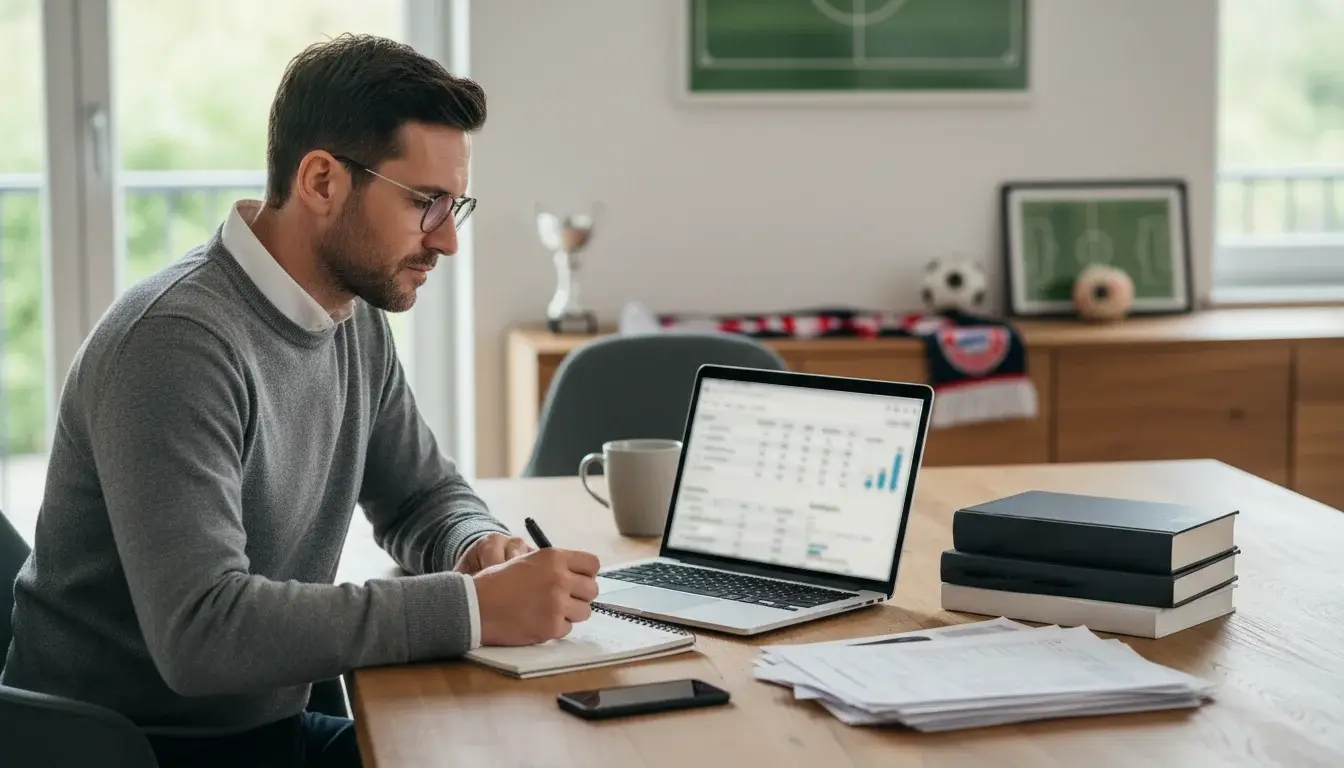 Fokussierter Analyst spezialisiert sich auf bestimmte Sportliga für Wettvorteile