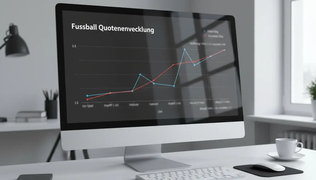 Bildschirm zeigt Quotenentwicklung und Zeitverlauf für optimales Wett-Timing